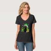 Gnome Black Cat Shamrock St Patricks Day Kitten Gi T-Shirt (Vorderseite Vollansicht)
