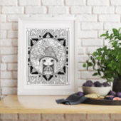 Gnome Blume Mandala Adult Coloring Poster
