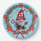 Gnome Bon Appétit Feiertagsplatte Pappteller (Vorderseite)