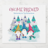 Gnome Brew Personalisiert Fun Zuhause Brew Weihnac Bierflaschenetikett (Einzelnes Label)