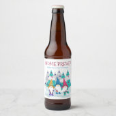 Gnome Brew Personalisiert Fun Zuhause Brew Weihnac Bierflaschenetikett (Vorderseite)
