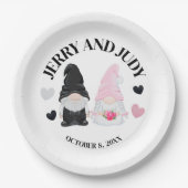 Gnome Bride and Groom Pappteller (Vorderseite)