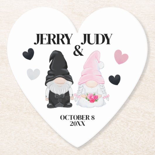 Gnome Bride and Groom Untersetzer (Vorderseite)