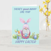Gnome Bunny Happy Oaster Watercolor Karte (Gelbe Blume)
