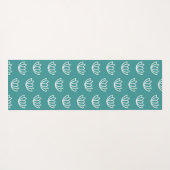 Gnome Buns & Puns "gnOMe" White Lotus Pattern Teal Yogamatte (Rückseite (Horizontal))