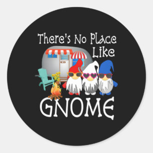 Gnome Camg Gnomes kein Platz wie Gnome Runder Aufkleber