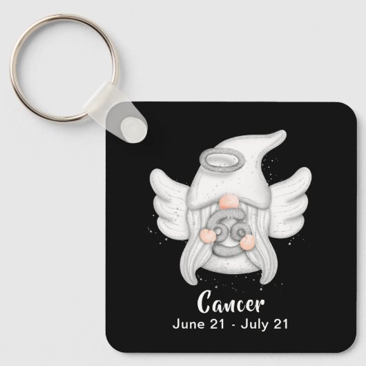 Gnome Cancer Astrologie Signature Angel Schlüssela Schlüsselanhänger (Vorderseite)