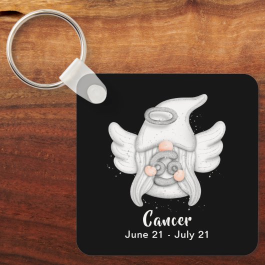 Gnome Cancer Astrologie Signature Angel Schlüssela Schlüsselanhänger (Vorderseite)
