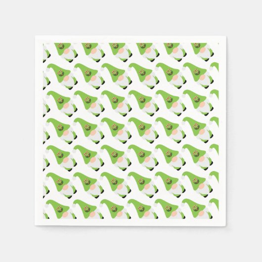 Gnome Candy Cane Herz Weihnachtsfest Spaß Serviette (Vorderseite)