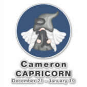 Gnome Capricorn Astrologie Sign Angel 8" Vinyl Aufkleber (Vorderseite)