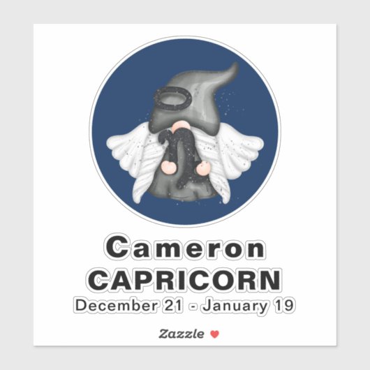 Gnome Capricorn Astrologie Sign Angel 8" Vinyl Aufkleber (Blatt)