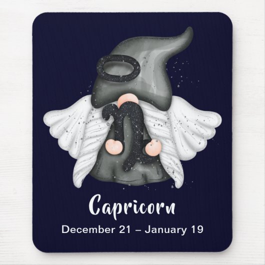 Gnome Capricorn Astrologie Signatur Angel Maus Pad Mousepad (Vorne)