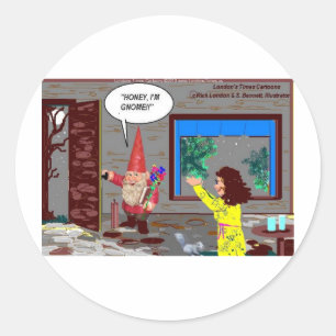 Gnome Cartoon Funny Giebt T-Shirts Tasse Karten et Runder Aufkleber