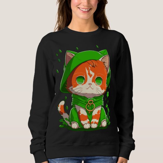 Gnome Cat St Patricks Day Kids Toddler Girl Boy 2 Sweatshirt (Vorderseite)