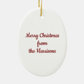 Gnome Ceramic Oval Christmas Ornament (Hinten)