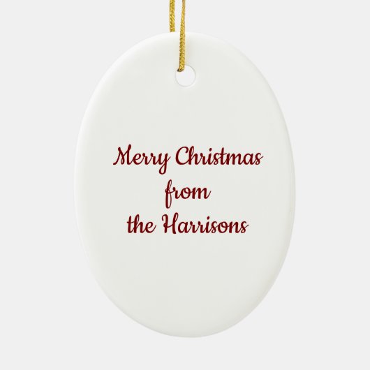 Gnome Ceramic Oval Christmas Ornament (Hinten)