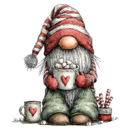 Gnome Ceramic Oval Christmas Ornament