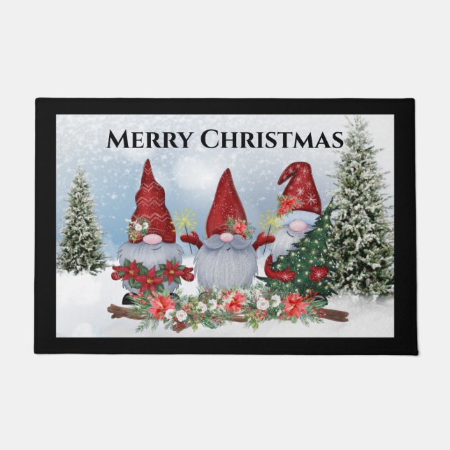 Gnome Christmas Doormat Door Mat Fußmatte (Vorderseite)