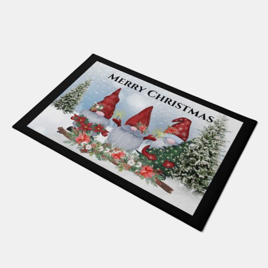Gnome Christmas Doormat Door Mat Fußmatte (Schrägansicht)