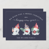 Gnome Christmas Feiertagskarte (Vorne/Hinten)