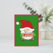 Gnome Christmas Feiertagspostkarte (Stehend Vorderseite)