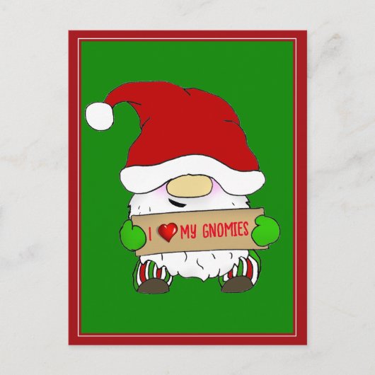Gnome Christmas Feiertagspostkarte (Vorderseite)
