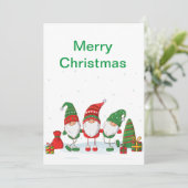 Gnome Christmas Geschenkbörse Einladung (Stehend Vorderseite)