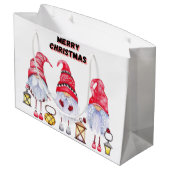Gnome Christmas Große Geschenktüte (Rückseite Schrägansicht)
