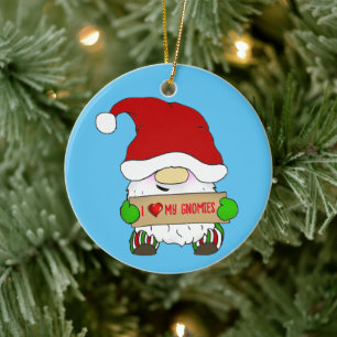 Gnome Christmas Keramik Ornament