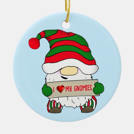Gnome Christmas Keramik Ornament (Vorne)