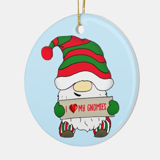 Gnome Christmas Keramik Ornament (Links)