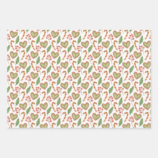 Gnome Christmas Liebe Pattern Geschenkpapier Set (Vorderseite 2)