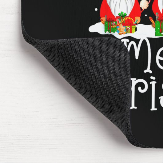 Gnome Christmas Lights Matching Family Gnome Merry Mousepad (Ecke)
