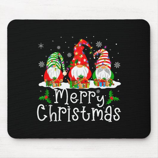 Gnome Christmas Lights Matching Family Gnome Merry Mousepad (Vorne)