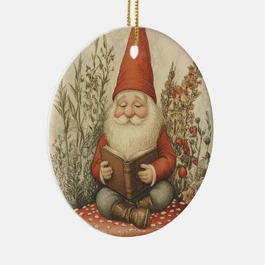 Gnome Christmas Ornament For Book Lovers (Rechts)