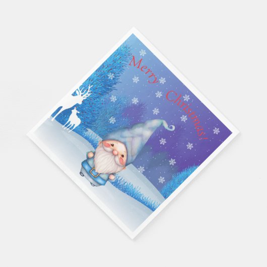 Gnome Christmas Paper Napkin Serviette (Ecke)