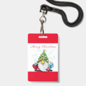Gnome Christmas Party Abzeichen Ausweis (Vorderseite mit Lanyard)
