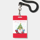 Gnome Christmas Party Abzeichen Ausweis (Rückseite mit Lanyard)