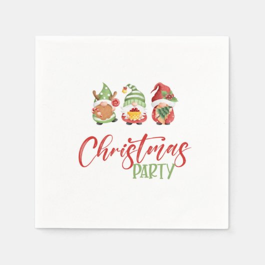 Gnome Christmas Party Napkin Serviette (Vorderseite)