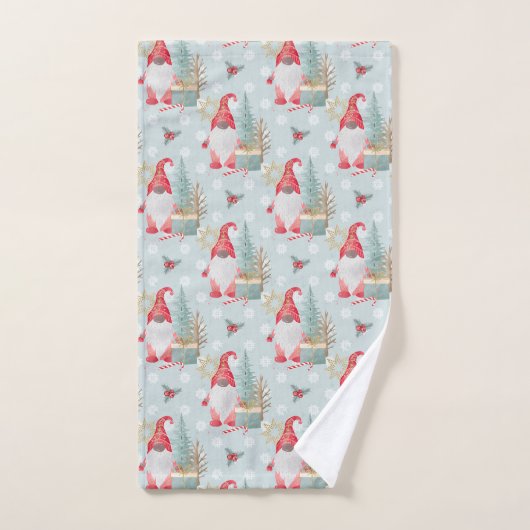 Gnome Christmas Pattern Badhandtuch Set (Handtuch)