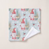 Gnome Christmas Pattern Badhandtuch Set (Waschlappen)