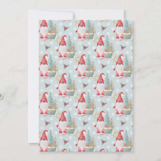 Gnome Christmas Pattern Feiertagskarte (Vorderseite)