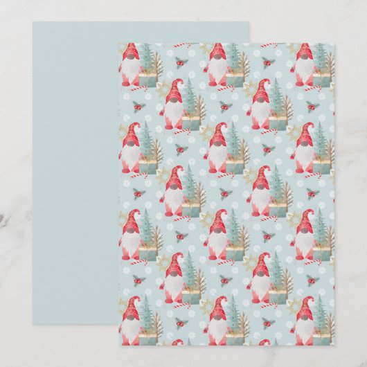 Gnome Christmas Pattern Feiertagskarte (Vorne/Hinten)