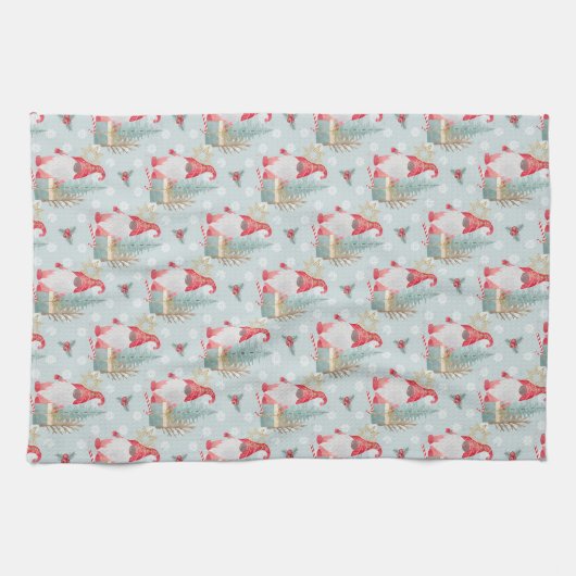 Gnome Christmas Pattern Geschirrtuch (Horizontal)