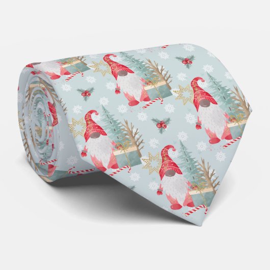 Gnome Christmas Pattern Krawatte (Gerollt)