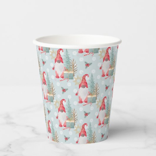 Gnome Christmas Pattern Pappbecher (Vorderseite)
