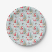Gnome Christmas Pattern Pappteller (Vorderseite)