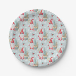Gnome Christmas Pattern Pappteller