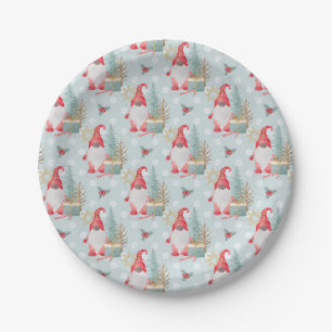 Gnome Christmas Pattern Pappteller
