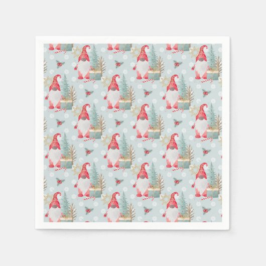 Gnome Christmas Pattern Serviette (Vorderseite)
